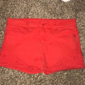 Cute Red lace shorts